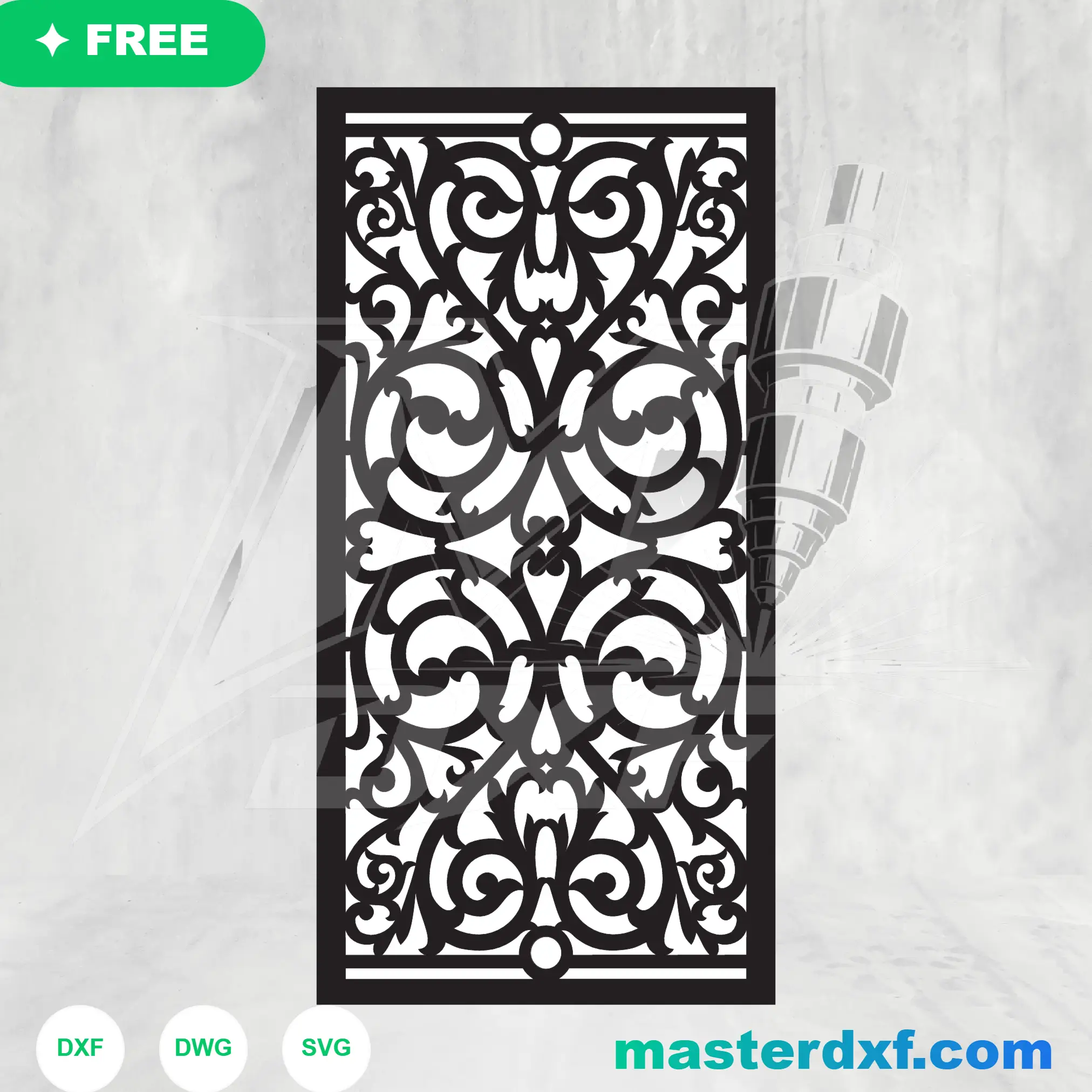 Luxury Arabesque Panel Vector Design for CNC and Laser Cutting DXF File